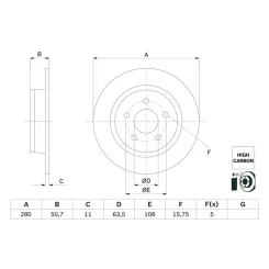 Féktárcsa - BOSCH (0986479G71)