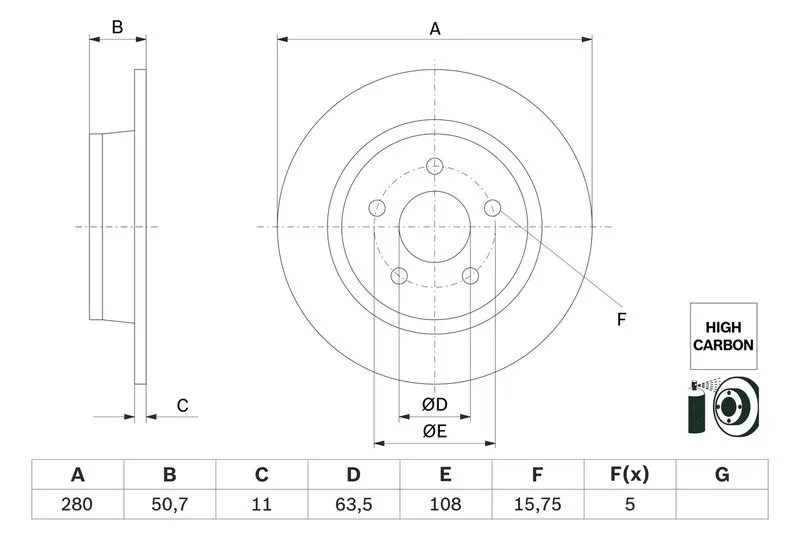 Féktárcsa - BOSCH (0986479G71)
