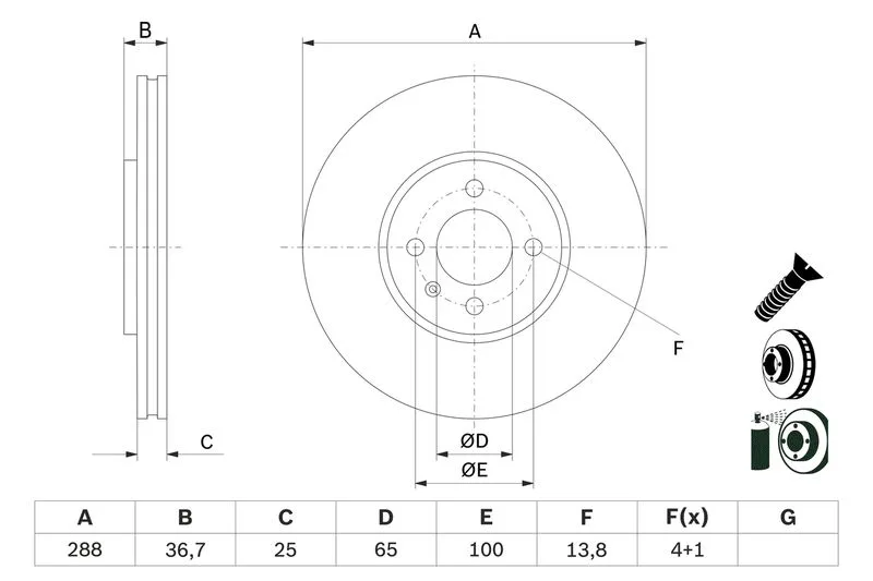 Féktárcsa - BOSCH (0986479E81)