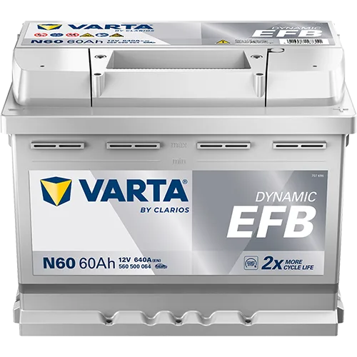 Akumulator 12V 60Ah/640A L-  242X175X190 Dynamic Efb - VARTA (560500064K262)