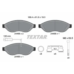 Fékbetétkészlet, Tárcsafék - TEXTAR (2446807)