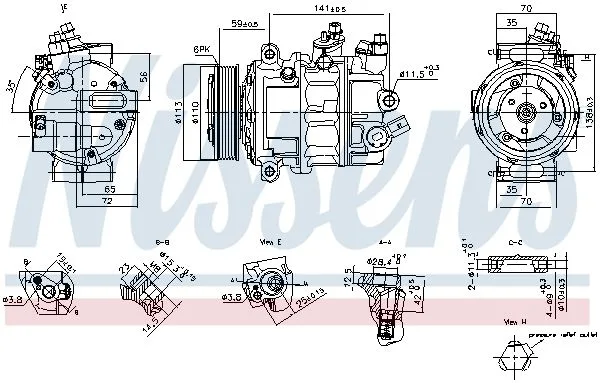 Kompresor Klimatyzacji Volkswagen Crafter 17- - NISSENS (NIS890893)