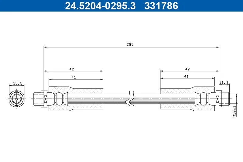 Przewód Ham. Elast. Audi P. A4/A6 95-05 Le/Pr - ATE (24.5204-0295.3)