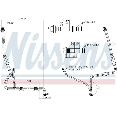 Przewód Klimatyzacji Peugeot 508 I (8D_) (10-), Peugeot 508 Sw (8E_) (11-), Peugeot 407 (6D_) (04-), - NISSENS (NIS847480)