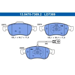 Klocki Ham. Db P. Citan 1,3-1,5 21- Ceramic - ATE (13.0470-7369.2)
