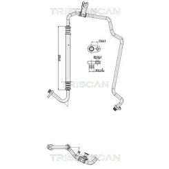 Przewód Klimatyzacji Peugeot 208. 2008 1.0, 1.2 12- - TRISCAN (901028027)