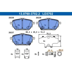 Klocki Ham. Toyota T. Corolla/Yaris Cross 1,5-1,6 Vvti 19- Ceramic - ATE (13.0470-3702.2)