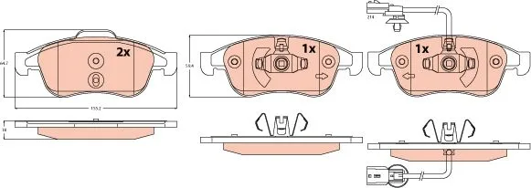 Klocki Ham. Db P. Citan 1,3/1,5 Cdi 21- - TRW (GDB2565)