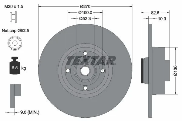 Féktárcsa - TEXTAR (92154503)