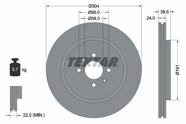 Féktárcsa - TEXTAR (92170203)
