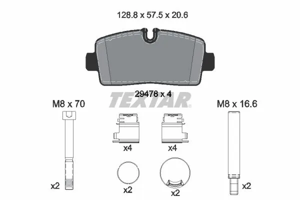 Klocki Ham. Iveco T. Daily 3,0 D 14- - TEXTAR (2947801)