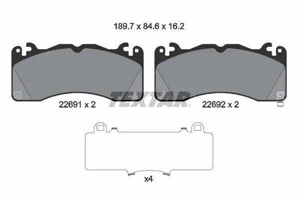 Klocki Ham. Ford P. Mustang 2,3/5,0 14- - TEXTAR (2269101)