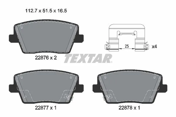 Klocki Ham. Hyundai T. Kona 2,0 21-23 - TEXTAR (2287603)