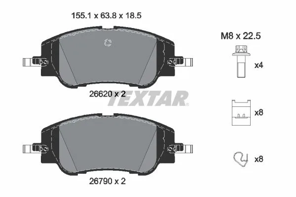 Klocki Ham. Citroen P. C4 1,2/1,5 Bluehdi 21- - TEXTAR (2662001)