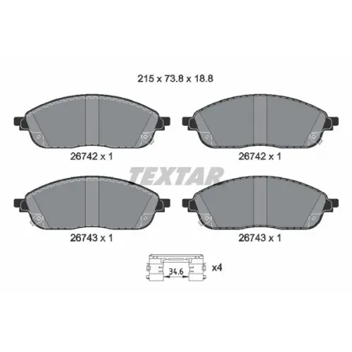 Klocki Ham. Jeep P. Grand Cherokee 2,0 Hybrid 21- - TEXTAR (2674201)