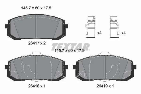 Klocki Ham. Hyundai P. Elantra/Sonata 1,6-2,5 20- - TEXTAR (2641701)