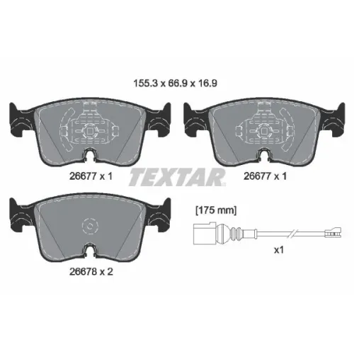 Klocki Ham. Ford P. Tourneo/Transit 1,5-2,0 22- Z Czujnikiem - TEXTAR (2667702)