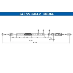 Linka Ham. Ręcz. Citroen P. Jumper 2,0-3,0 Hdi 06- - ATE (24.3727-0364.2)