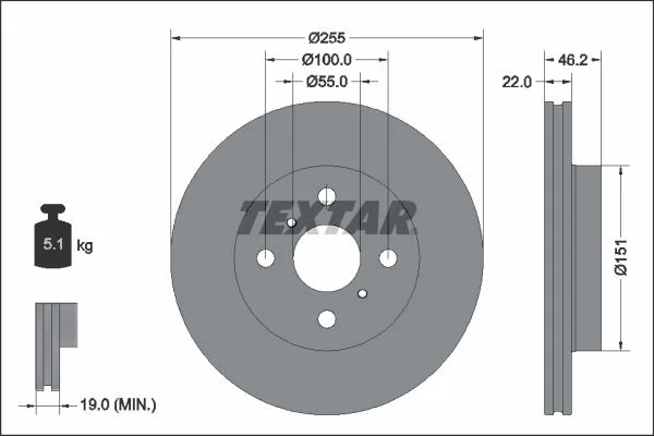 Féktárcsa - TEXTAR (92344803)