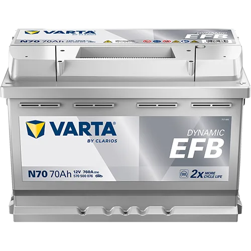 Akumulator 12V 70Ah/760A L-  278X175X190 Dynamic Efb - VARTA (570500076K262)