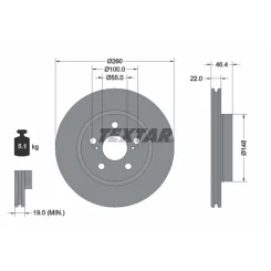 Féktárcsa - TEXTAR (92345403)