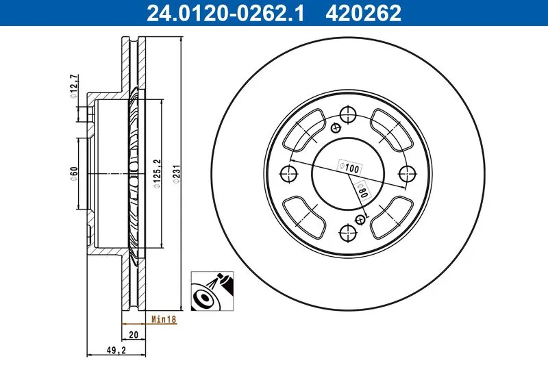 Tarcza Ham. Suzuki P. Celerio 1,0 14- - ATE (24.0120-0262.1)