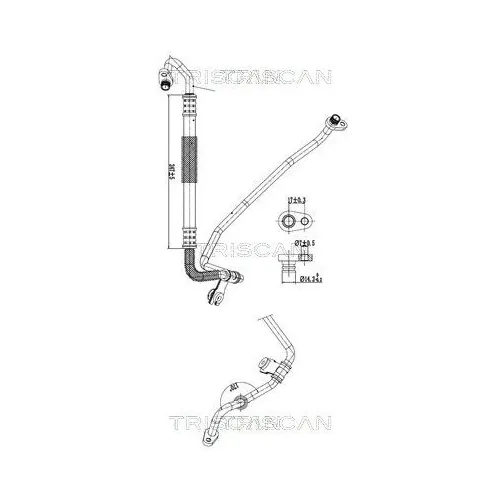 Przewód Klimatyzacji Peugeot 208, 2008 12- - TRISCAN (901028029)