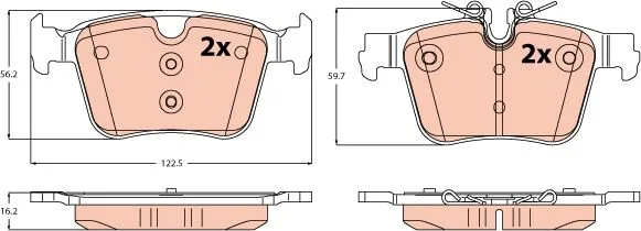 Klocki Ham. Volvo T. S60/S90/V60/V90/Xc60/Xc90 2,0 17- - TRW (GDB2532)