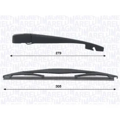 Ramię Wycieraczki Z Piórem 305Mm Jeep Wrangler Iv 11.17- Tył - MAGNETI MARELLI (WRQ0474)