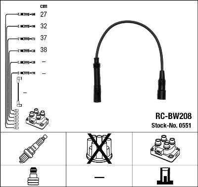 Gyújtókábel Készlet - NGK (RC-BW208)