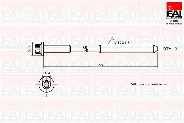 Ruby Głowicy Bmw 2.0D 10Szt. - FAI AutoParts (B1756)