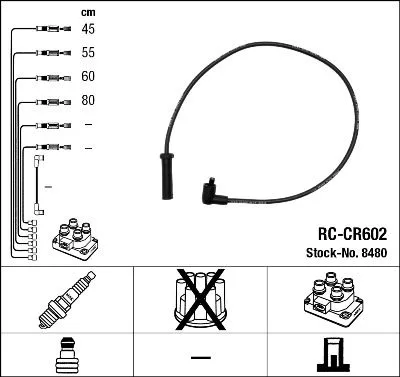Gyújtókábel Készlet - NGK (RC-CR602)