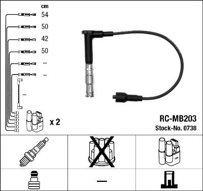 Gyújtókábel Készlet - NGK (RC-MB203)