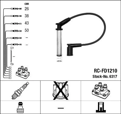 Gyújtókábel Készlet - NGK (RC-FD1210)