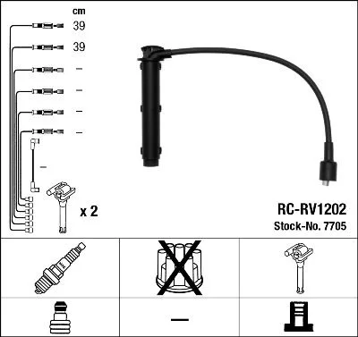 Gyújtókábel Készlet - NGK (RC-RV1202)