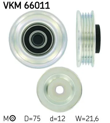 Feszítőgörgő, Hosszbordás Szíj - SKF (VKM66011)