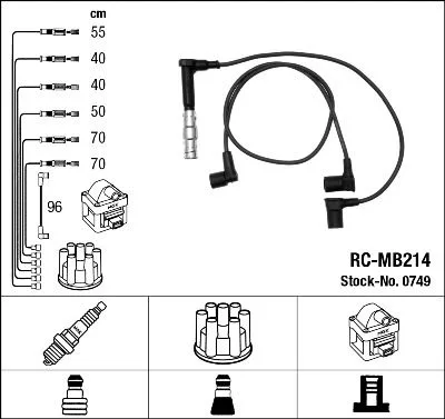 Gyújtókábel Készlet - NGK (RC-MB214)