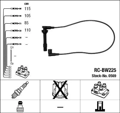 Gyújtókábel Készlet - NGK (RC-BW225)