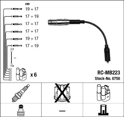 Gyújtókábel Készlet - NGK (RC-MB223)