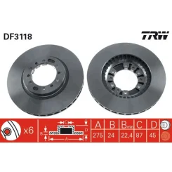 Féktárcsa - TRW (DF3118)