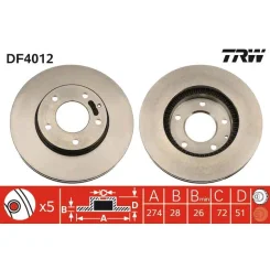 Féktárcsa - TRW (DF4012)