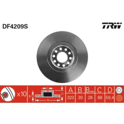 Féktárcsa - TRW (DF4209S)