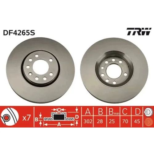 Féktárcsa - TRW (DF4265S)