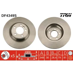 Féktárcsa - TRW (DF4349S)