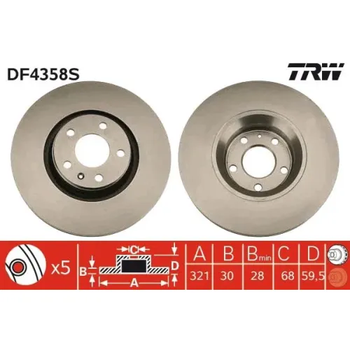 Féktárcsa - TRW (DF4358S)
