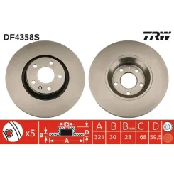 Féktárcsa - TRW (DF4358S)