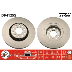 Féktárcsa - TRW (DF4125S)