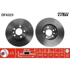 Féktárcsa - TRW (DF4323)