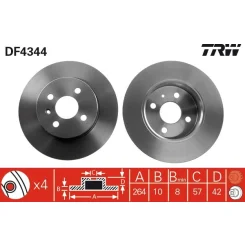 Féktárcsa - TRW (DF4344)