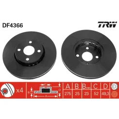 Féktárcsa - TRW (DF4366)